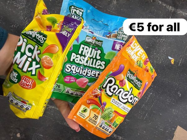 Rowntree's Pick & Mix, Fruit Pastilles Squidgers, and Randoms Fizzy