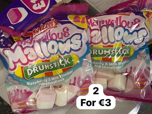 Swizzels Marvellous Mallows Drumstick Raspberry & Milk Flavour Marshmallows